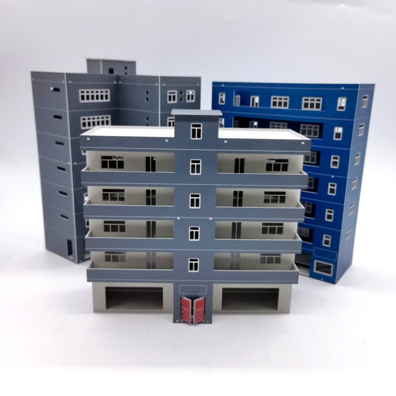 建筑模型拼装学校 手工diy教学楼模型沙盘建筑材diy制作拼装楼房 1