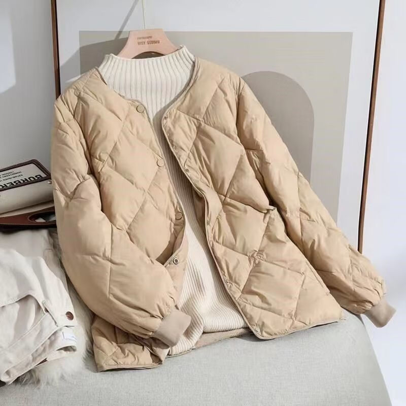 花陌田棒球服短款棉衣女春秋新款女韩版小个子轻薄时尚轻便棉服女 卡其色 大方格 L建议115-130斤怎么样,好用不?