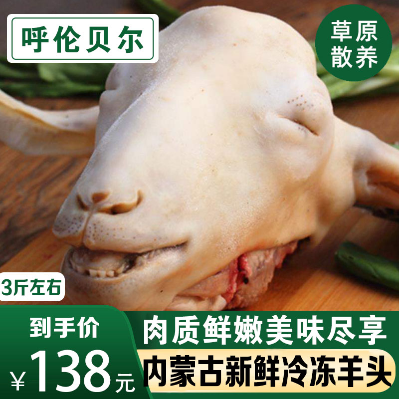 鲜羊官 内蒙呼伦贝尔羊肉 羔羊头新鲜现杀 火锅食材 生羊头