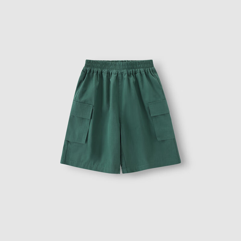 巴厘小猪（BALIPIG）【断码清仓】儿童短裤夏季薄款中大童休闲裤洋气纯棉五分裤 铜绿 130 cm