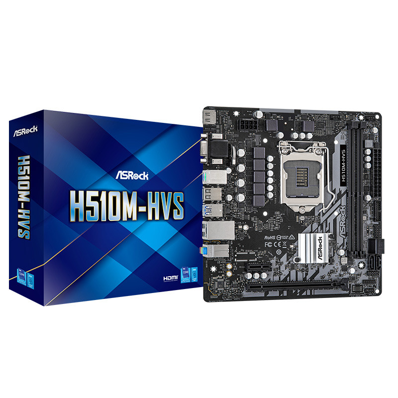 华擎（ASRock）H510M-HVS主板 支持CPU 10100/10400/11400F（Intel H510/LGA 1200）