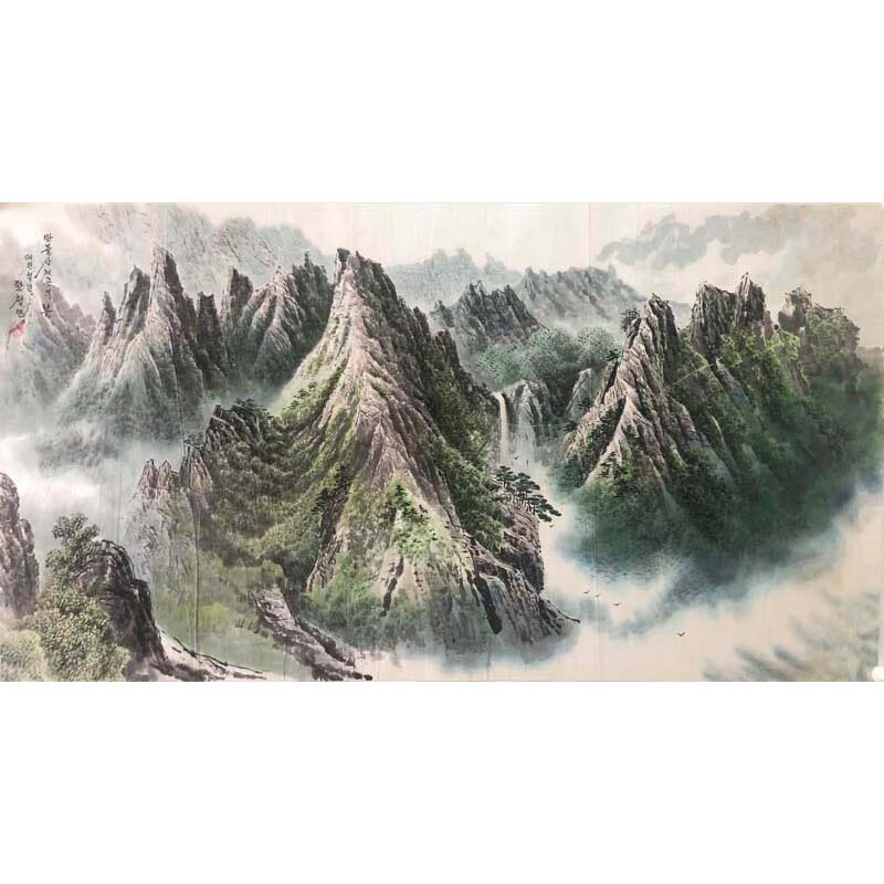 2007年朝鲜风景国画精品一级画家韩哲民《万物像峡谷之春》收藏