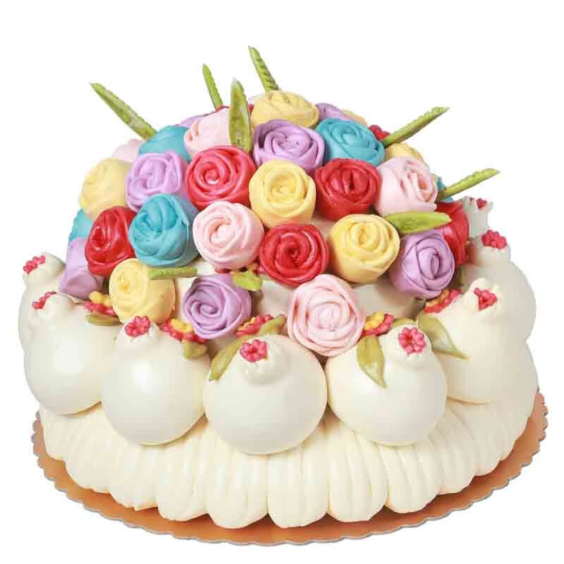金穗朵馒头花饽饽玫瑰花礼物生日馒头结婚情人节礼品面点蛋糕4公斤