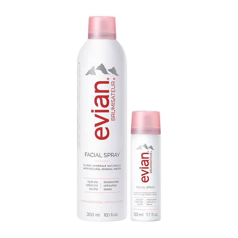 依云(evian)evian/依云法国进口依云矿泉水喷雾爽肤水保湿补水套装300