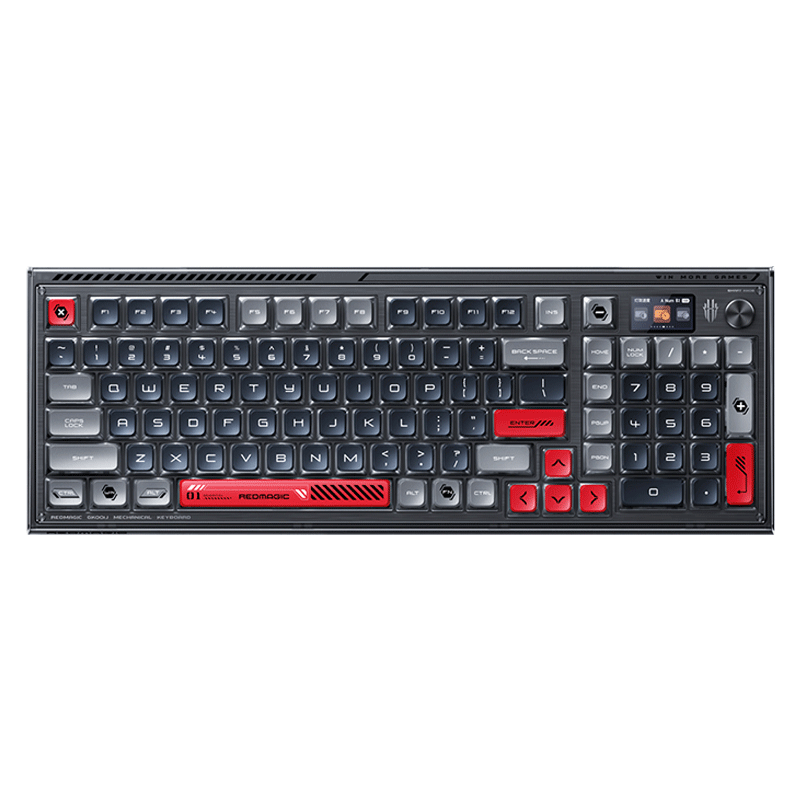nubia 努比亚 红魔系列 GK001J 100键 2.4G蓝牙 多模无线机械键盘 氘锋透明 TTC快银轴V2 RGB