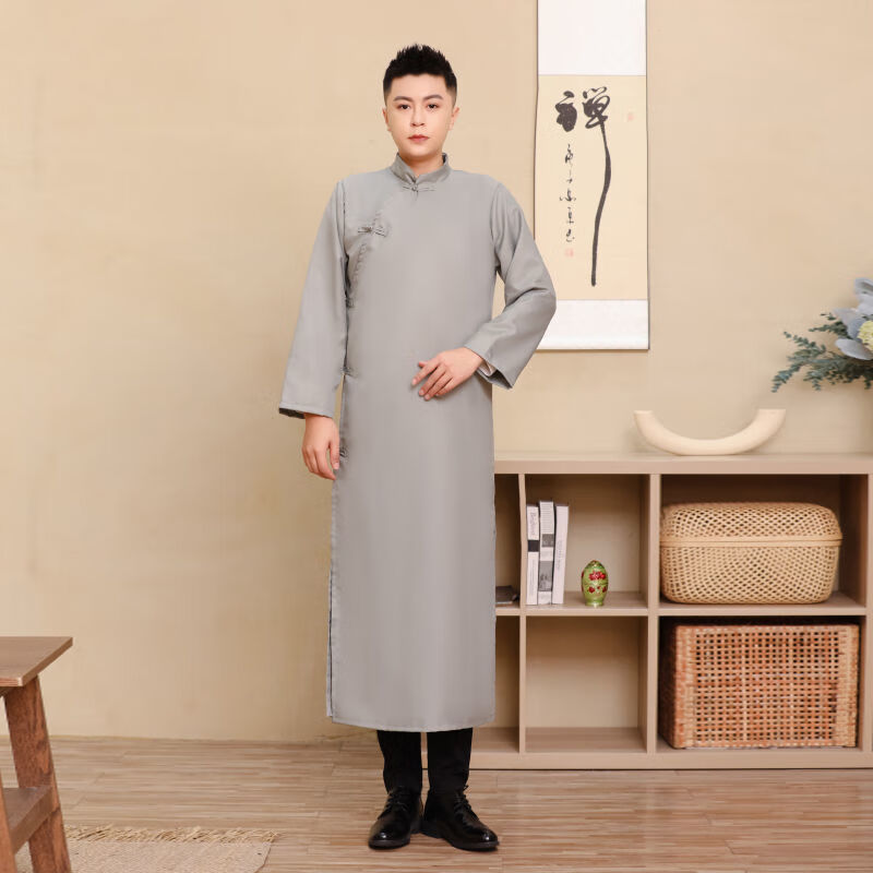 齐刻民国服装相声演出服长衫男男士旗袍民国风长袍马褂先生长衫中式伴