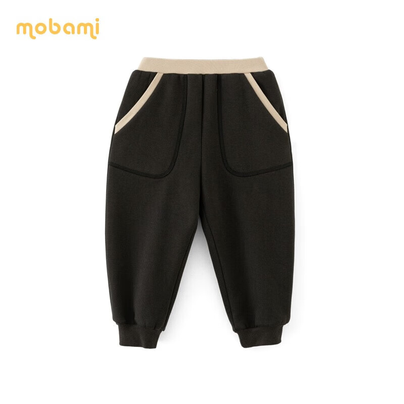 摩芭米mobami秋冬儿童裤子加绒加厚卫裤蓬松保暖束口裤耐磨抗造儿童裤子 碳灰 130 京东折扣/优惠券