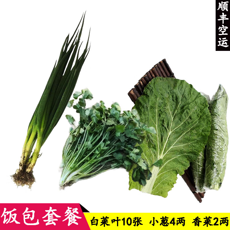 旷古农业东北饭包菜叶包饭蘸酱菜生鲜蔬菜套餐 现摘现发 白菜叶10片 小葱4两 香菜2两