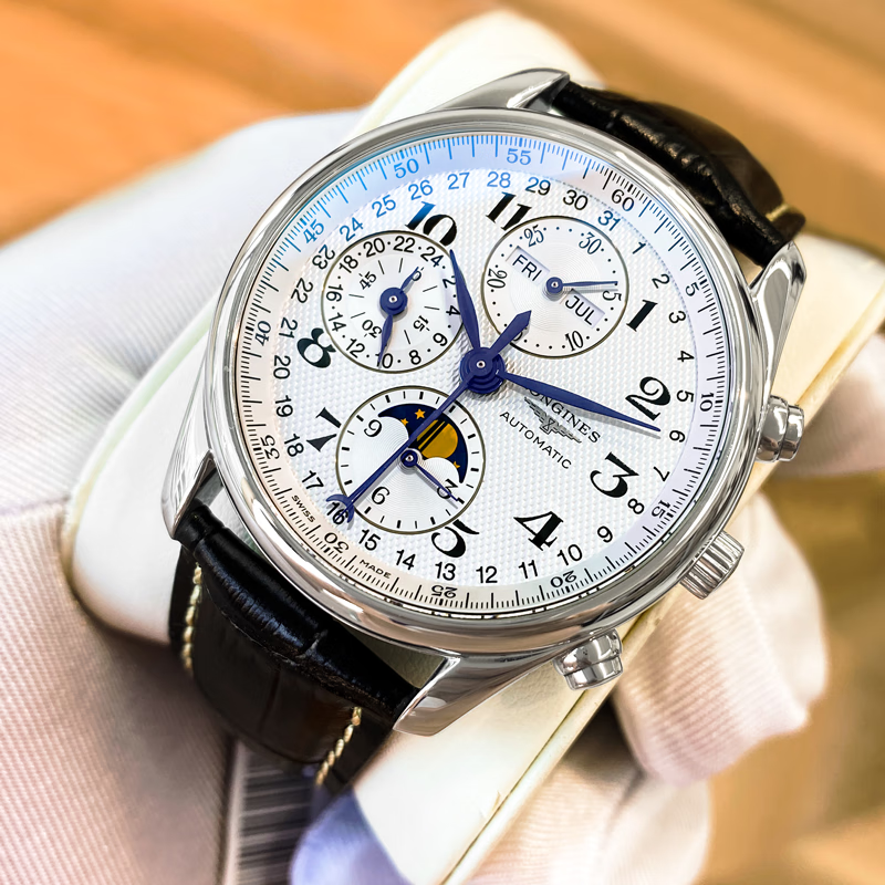 【二手95新】浪琴男表(longines)名匠系列八针月相多功能自动机械瑞表