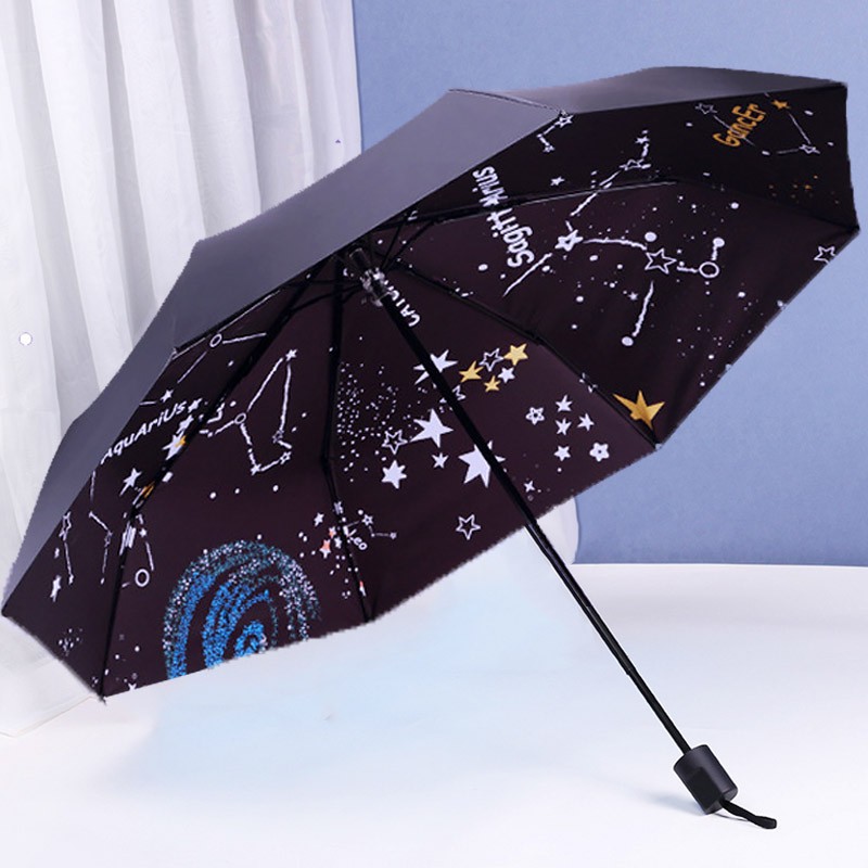 雨宝(yubao)简约男士雨伞三折叠黑胶防晒遮阳伞户外小清新学生女防晒