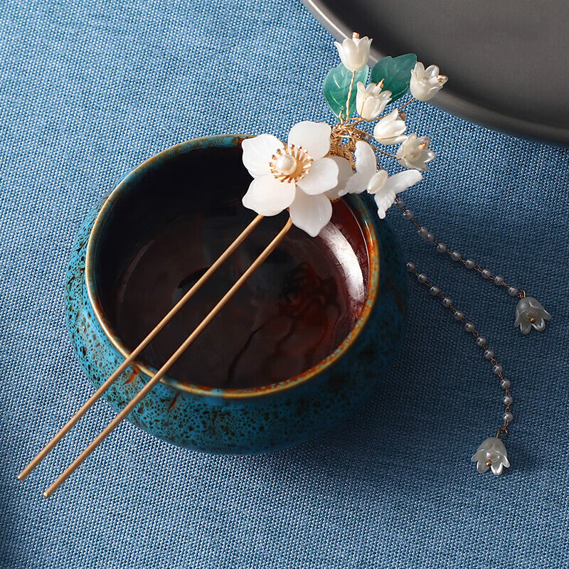 手工发饰古风发簪发钗流苏步摇簪子古代头饰古典旗袍汉服配饰 琼枝