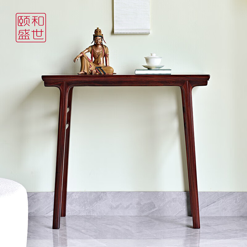 染料紫檀)农村堂屋供桌家用供神桌中式入户玄关桌香案神台实木条案 88