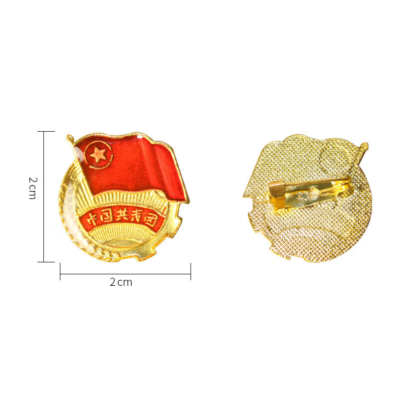 星舵 标准型团徽 中国共青团胸章磁铁团徽学生 别针扣团徽 大号 2cm