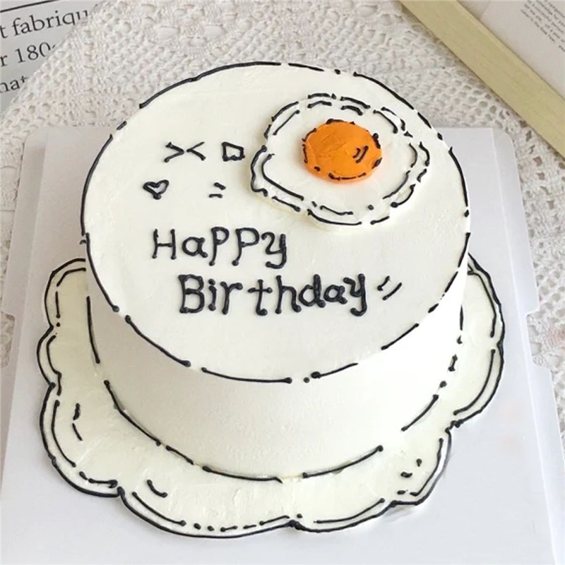 芙滋窝网红新款生日蛋糕漫画风二次元手绘创意蛋糕女孩男生全国同城