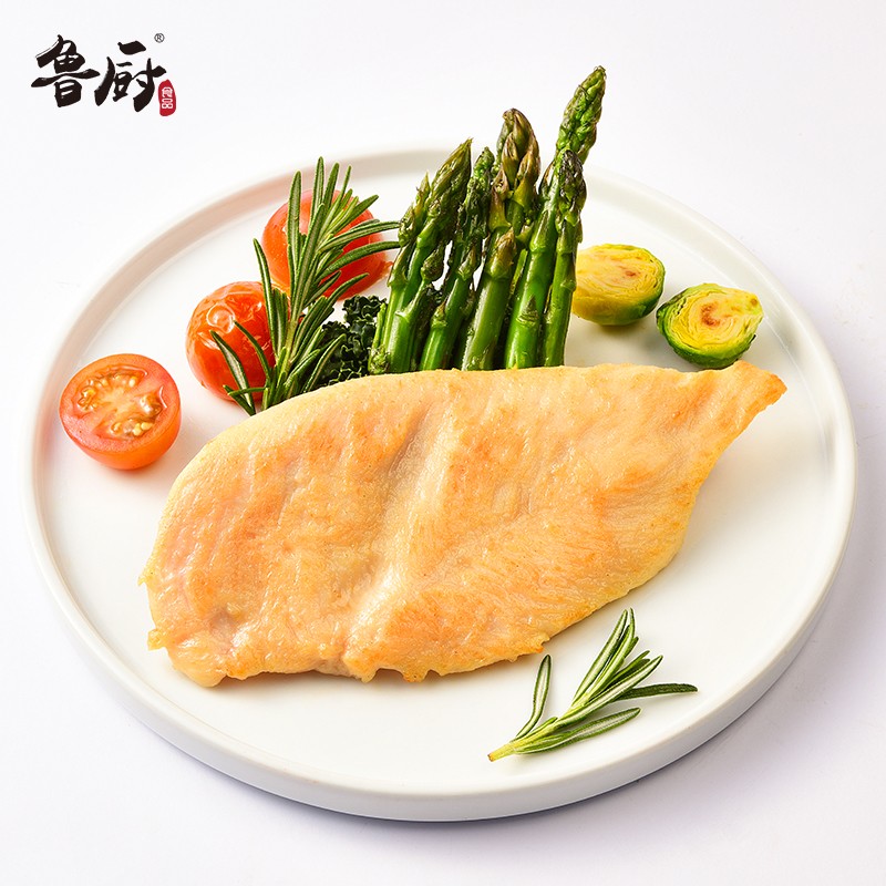 鲁厨 鲜煎鸡排 100g*10片装冷冻半成品非油炸鸡胸肉健身代餐即食香煎鸡排 100克/1片