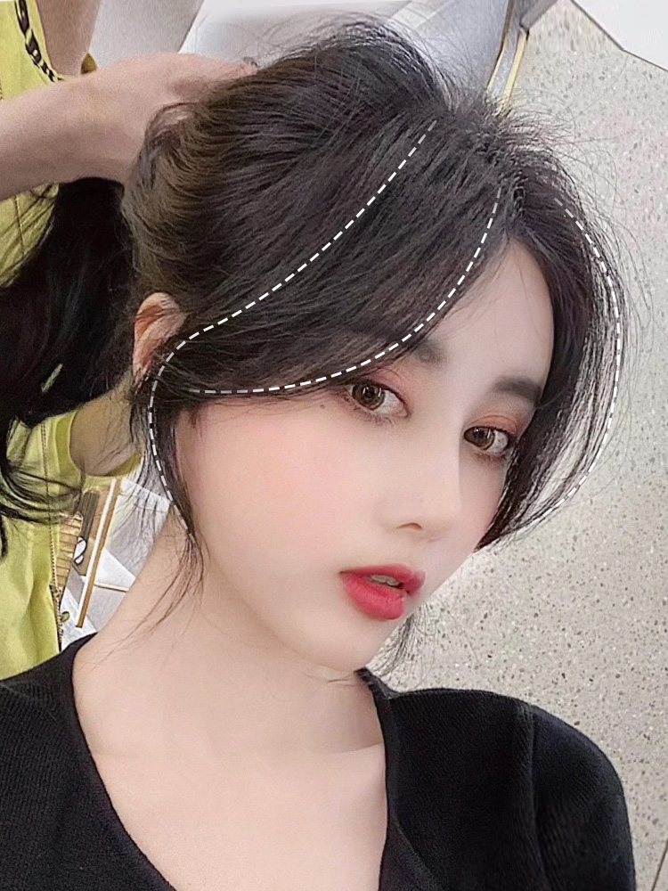 网红八字空气刘海假发片自然无痕中分法式假刘海两侧发际线贴片女 25