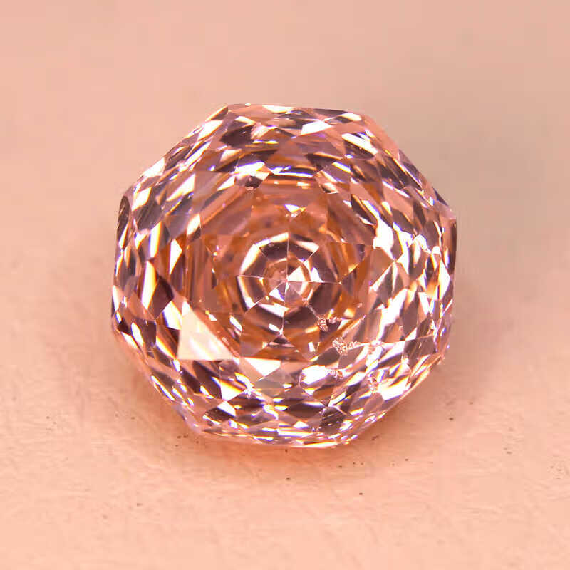 精切培育帕帕拉恰裸石戒指戒面珠宝粉色日出色甜 玫瑰切(6x6mm/1克拉)