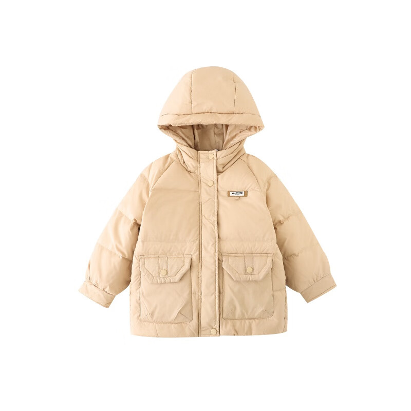 小豬班納（PEPCO）童裝冬裝新款兒童服小童男童帶帽外套寶寶潮 奶咖 090cm