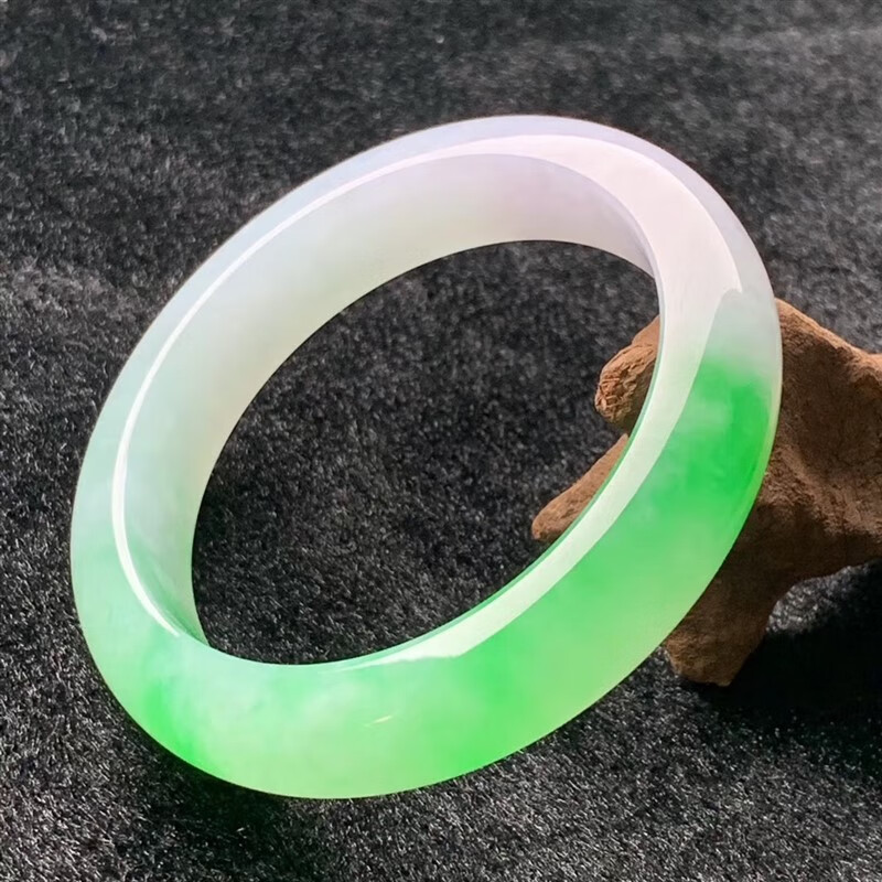 暗杠 大汗天然冰糯种翡翠玉手镯 大气款适送女朋友