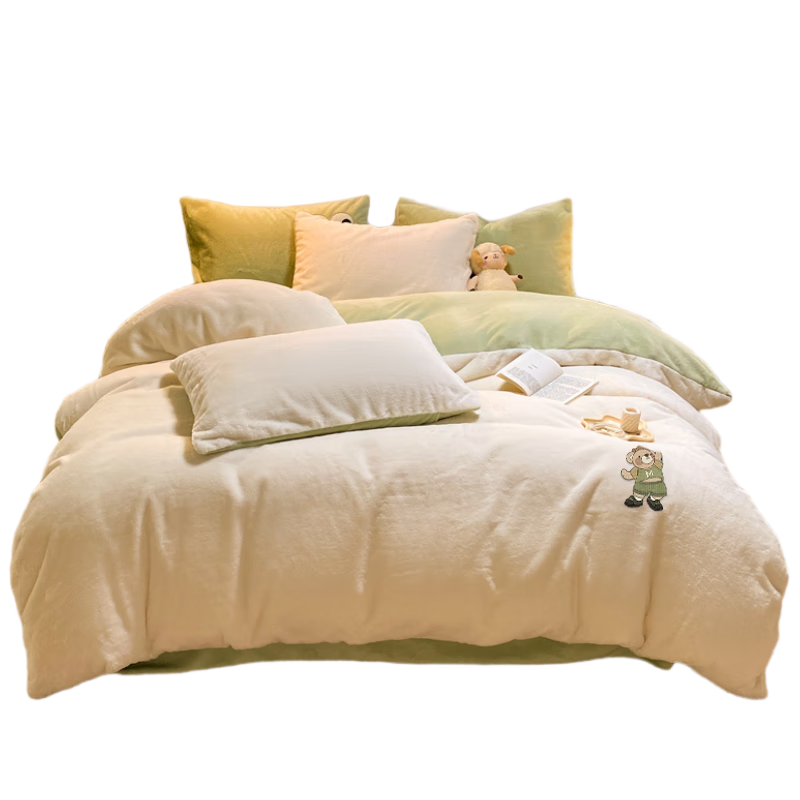 无印良品牛奶绒被套单件 冬季法兰绒被罩双人被子套200*230cm