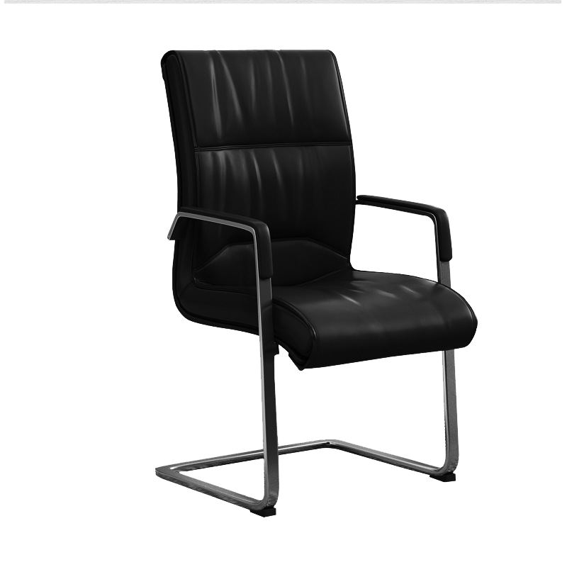 荣将弓形椅电脑椅员工椅会议椅培训椅黑色皮椅办公椅子