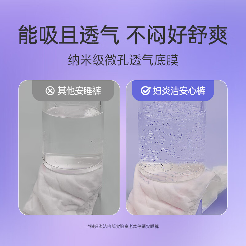 妇炎洁安睡裤纳米银抑菌安心裤均码超薄防漏夜用夜安裤姨妈裤裤型卫生巾 M-L码 30片 80-140斤