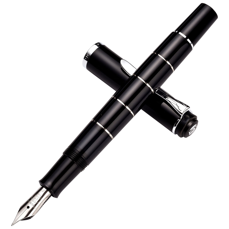 Pelikan 百利金 钢笔 M215 黑色银环 F尖 单支装