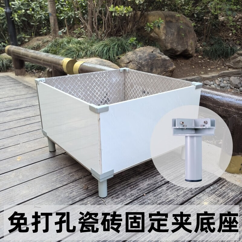 流彗瓷磚種植箱支架卡扣套裝鋁合金轉(zhuǎn)角架空底座花箱花盆拼接件夾子固 單個(gè)種植箱架空10cm套餐 不包含瓷磚