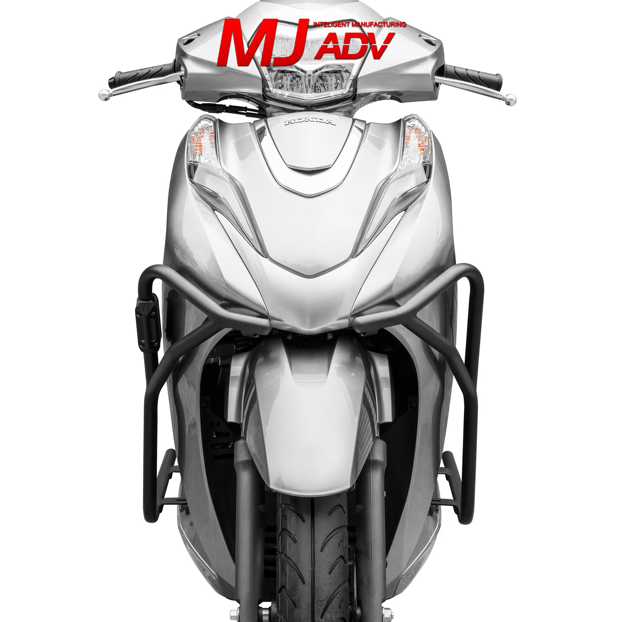 mdng适用于本田lead125保险杠改装高碳钢大包围防摔车身保护杠摩托车