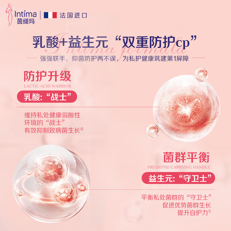 茵缇玛（Intima）【宋茜同款】私处护理液蔓越莓女性私处洗护液女士妇科外阴部止痒 【店铺推荐】pro乳酸200ml*2