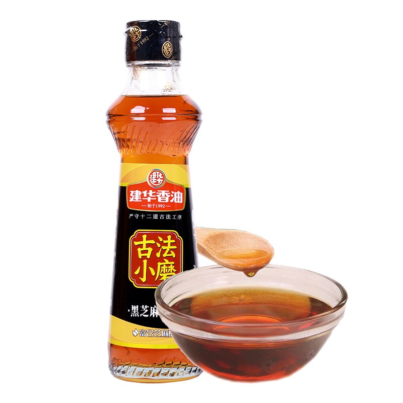 建华黑芝麻香油古法小磨230ml火锅油碟蘸料凉拌菜传统工艺