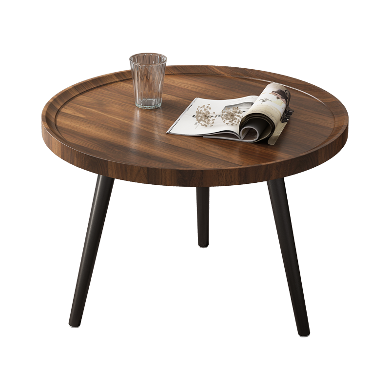 瑞象 北欧家用客厅组合茶几茶台小户型简约现代小茶桌创意轻奢沙发边几 60CM圆-胡桃色