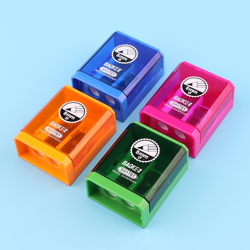 宝克sh-1701卷笔刀 双孔削笔刀 大小孔设计可削不同笔径铅笔