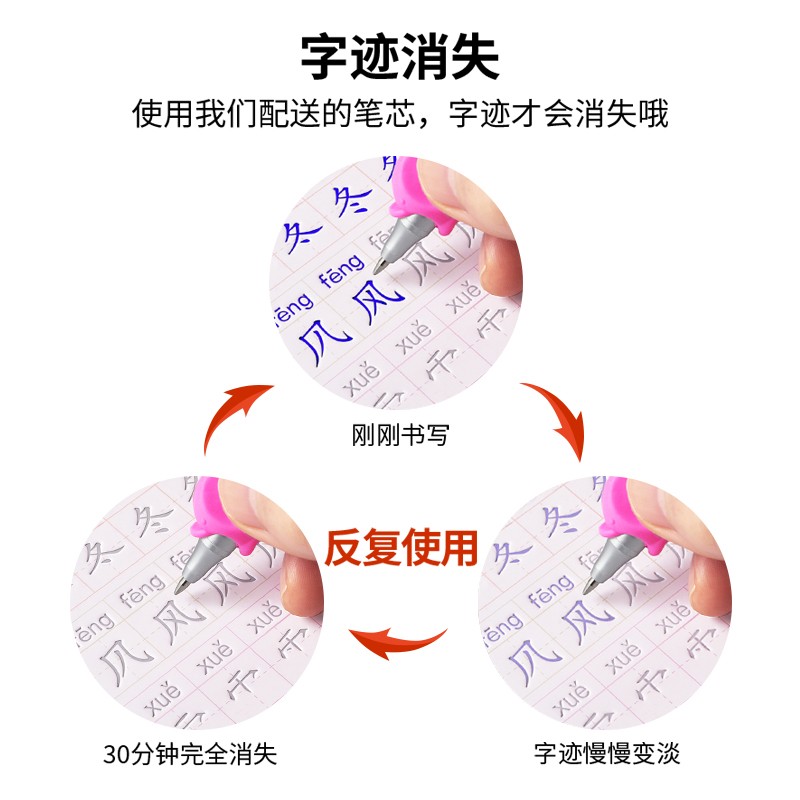 汉状元一二三四五年级同步2025新版语文课本生字凹槽练字帖矫正儿童正握笔器小学生练字写字本 一年级上下册/5本装