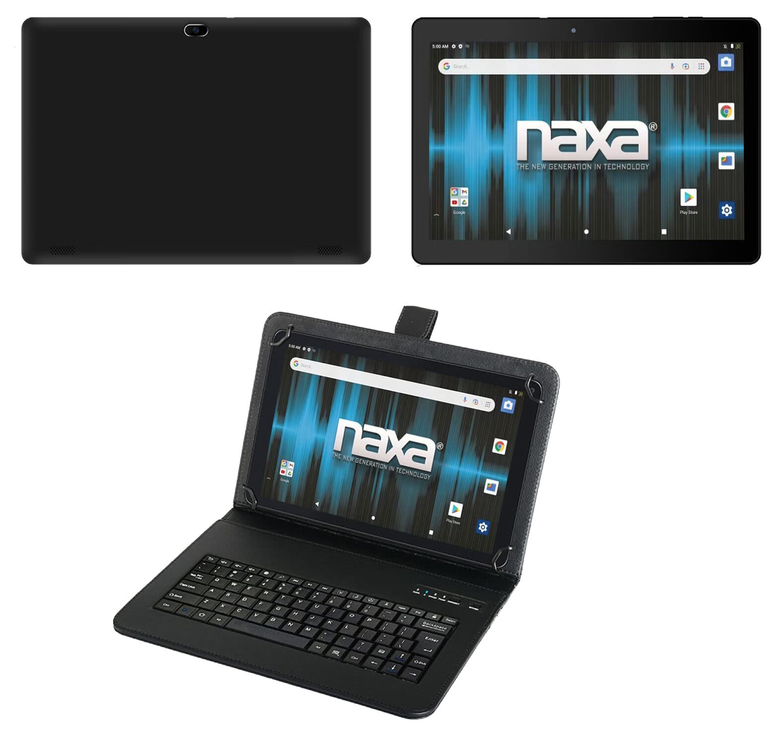 Naxa NID1021 Core Android 11 平板电脑 10.1英寸 1.6GHz四核 2GB 16GB 前后摄像头 黑色