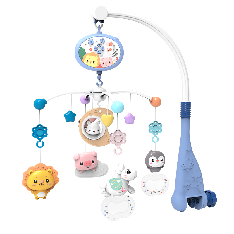 盟石（cute stone）嬰兒玩具0-1歲床鈴音樂旋轉(zhuǎn)安撫搖鈴新生兒禮盒寶寶床頭0-6個(gè)月 豪華遙控藍(lán)色30000內(nèi)容+充電電池