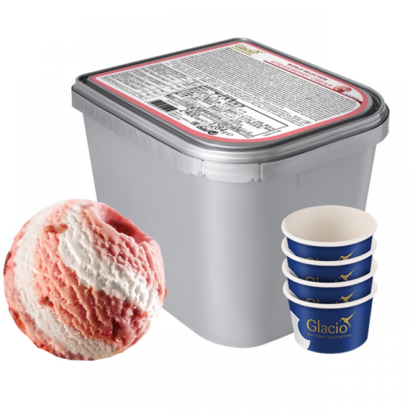 【挖勺】蜂雪颂比利时进口大桶装冰淇淋网红雪糕商用家用2.4升 香草味红莓冰淇淋2400ml(1200g)