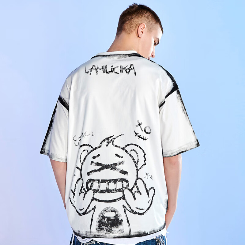 天龙致尊denon supreme短袖t恤男女潮牌2021夏季熊猫印花oversize宽松