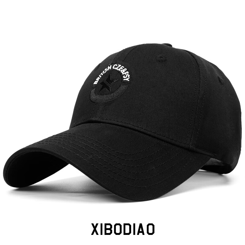 xibodiao品牌棒球帽软顶国潮风五角星大头围男夏季显脸小帽子遮阳加长
