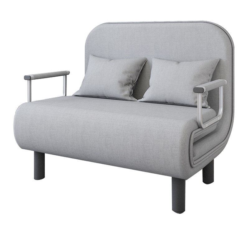 工来工往沙发床简易客厅两用沙发多功能可折叠现代双人位沙发床小户型休闲办公室小沙发灰色沙发床 1.2*1.9米灰色+抱枕