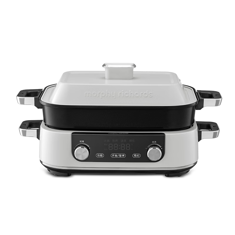 摩飞电器升级二代多功能锅料理锅 多用途锅分体式电炒锅定时预约触屏电火锅MR9099白色 1号会员店