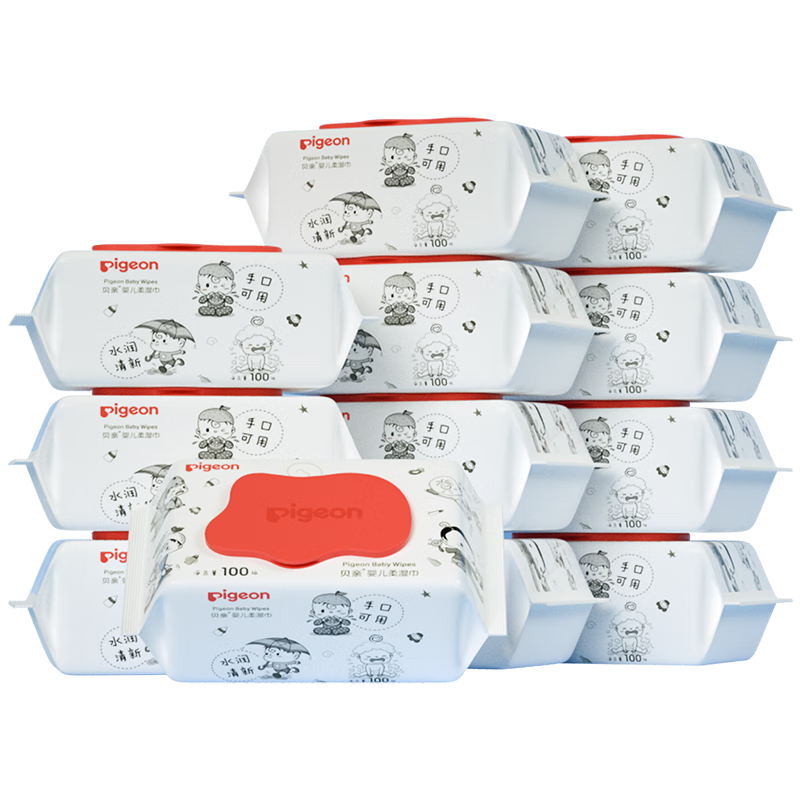 ���ף�Pigeon��Ӥ��ʪֽ�� ��ͯ��ʪ�� Ӥͯ�������� 100Ƭ*12�� 74.8Ԫ