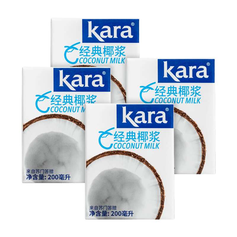 KARA经典椰浆200ml西米露生椰拿铁咖啡芋圆甜品烘焙咖喱 经典椰浆200*4