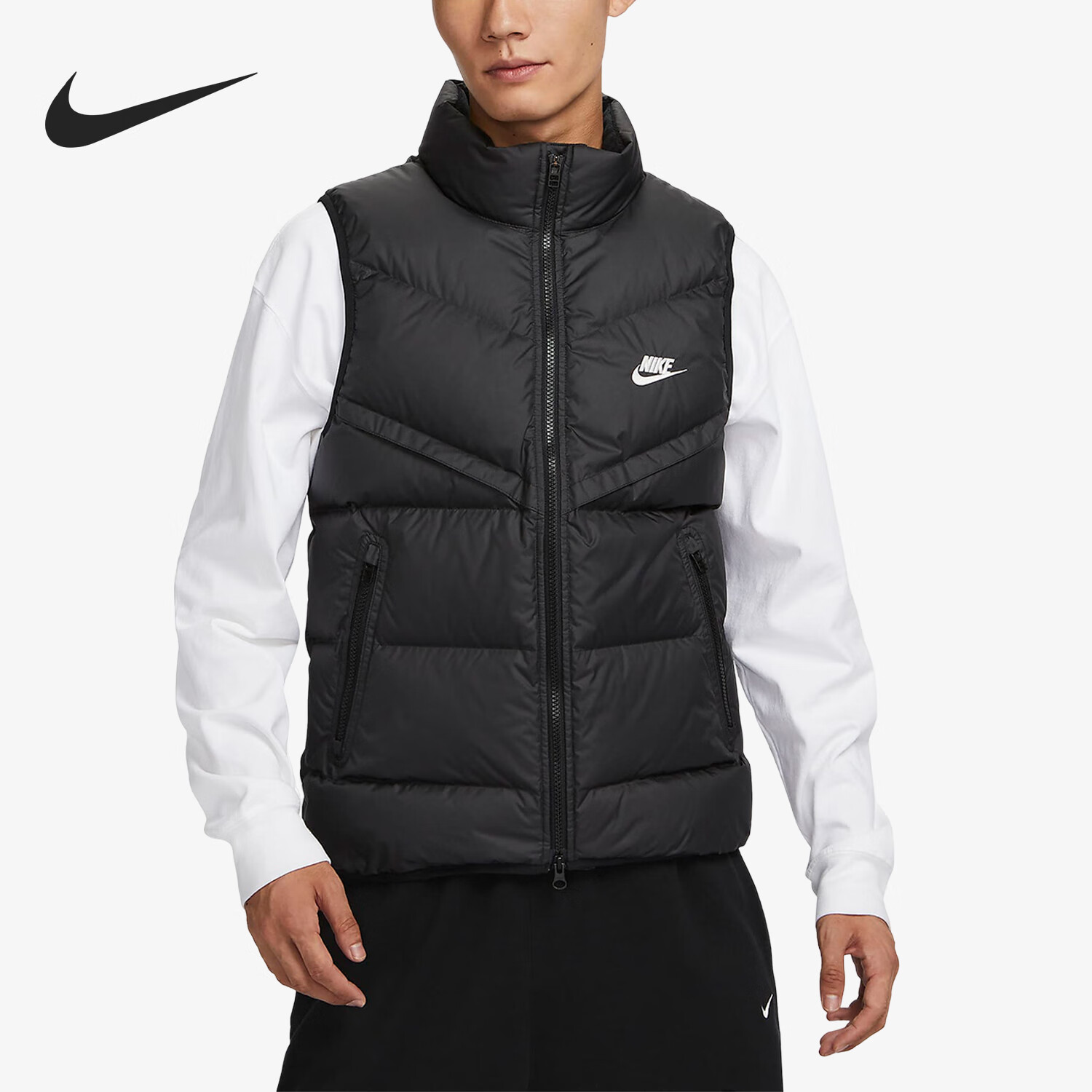 nike/耐克新款男子运动休闲保暖立领羽绒马甲背心 fb8184-010 xs
