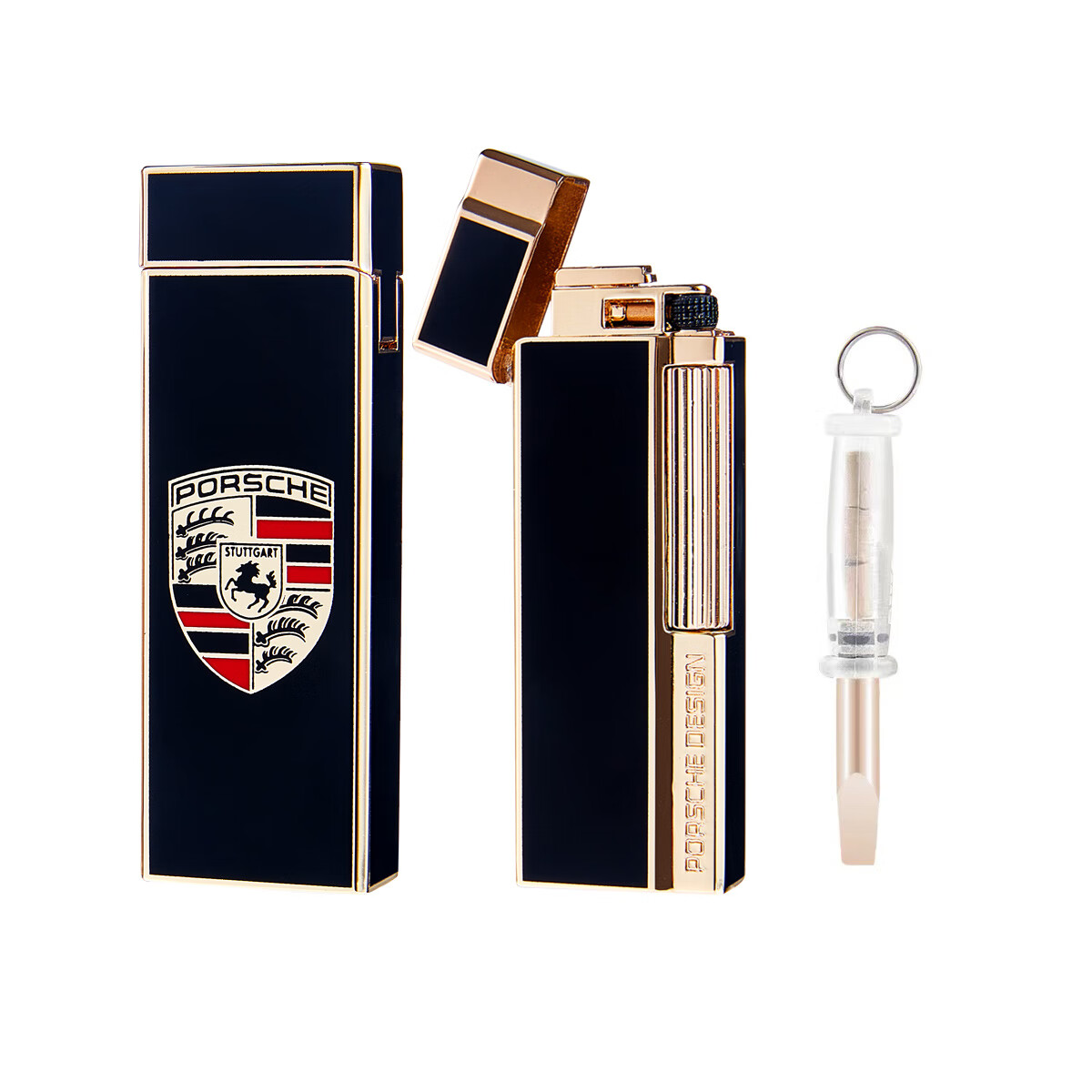 oemg德国原装品质保时捷打火机高档砂轮侧滑纯铜品牌朗声充气打火机生