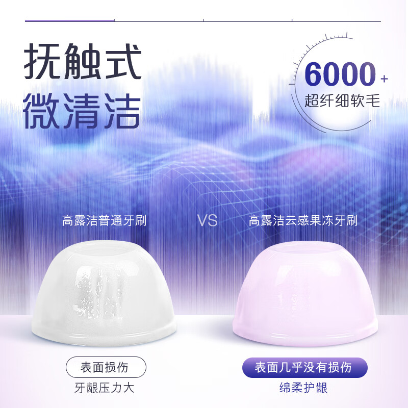 高露洁(Colgate)云感果冻成人软毛凸面牙刷双支装 云朵植毛高密护龈减少牙龈出血