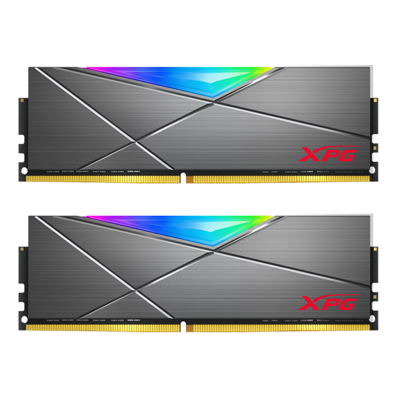 ADATA 威刚 XPG系列 龙耀 D50 DDR4 3600MHz RGB 台式机内存 灯条 钛灰 32GB 16GB*2
