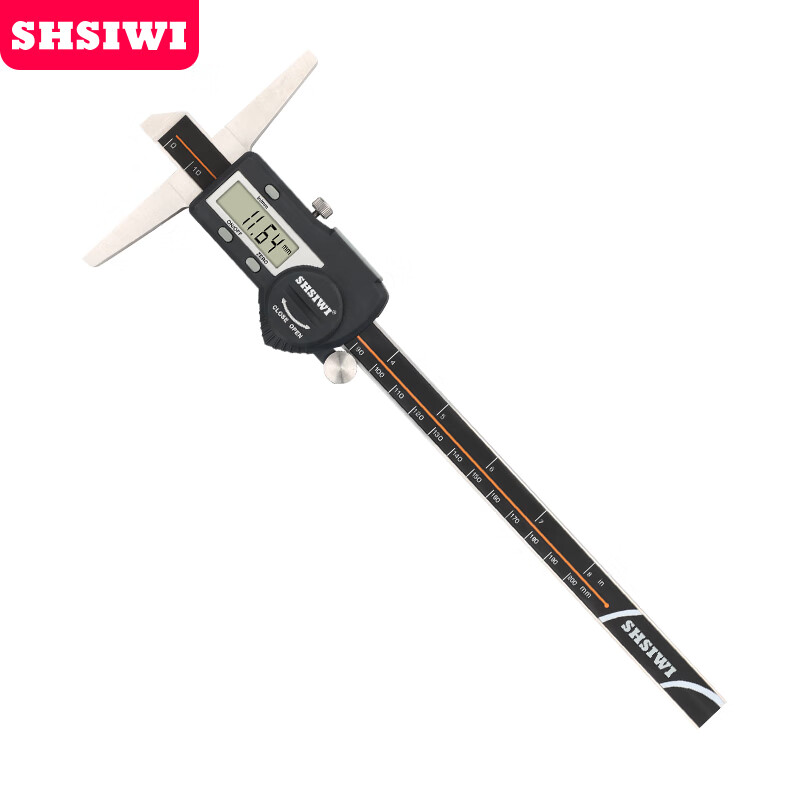 shsiwi 数显深度尺0-150游标深度卡尺 电子深度计深度规卡尺 0-150