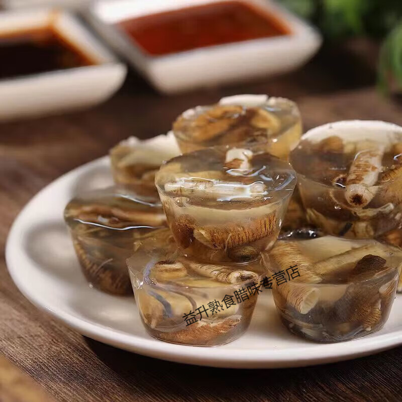 盘中玉厦门特产土笋冻圆粒块状新鲜现做泉州安海星虫土笋冻配酱料一大