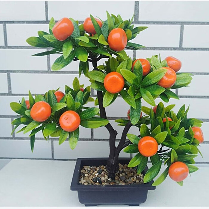 澳颜莱仿真发财橘子树摆件 新年客厅发财树仿真水果树橘子苹果桃子树